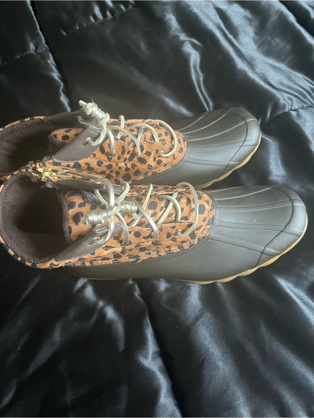 Sperry Women's Leopard-Print Duck Boots - Brown/Black